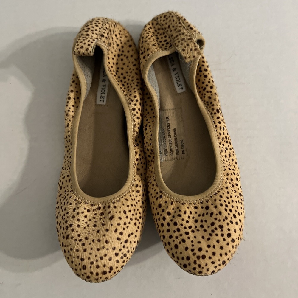 Chelsea & Violet Ruby Cheetah Ballet Flats, Sz 7.5